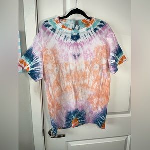 Handmade Tie Dye Tshirt Size Large - Made by TheTalentedTexan-OOAK Multi Rainbow